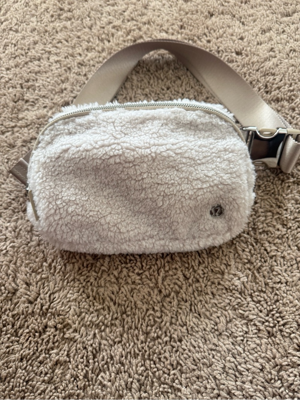 lululemon athletica Cream Sherpa Crossbody Belt Bag
